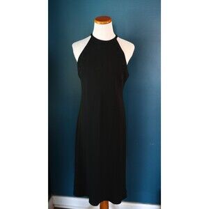 Jones New York Womens Black Halter Dress Beaded Midi Formal Whimsigoth 12